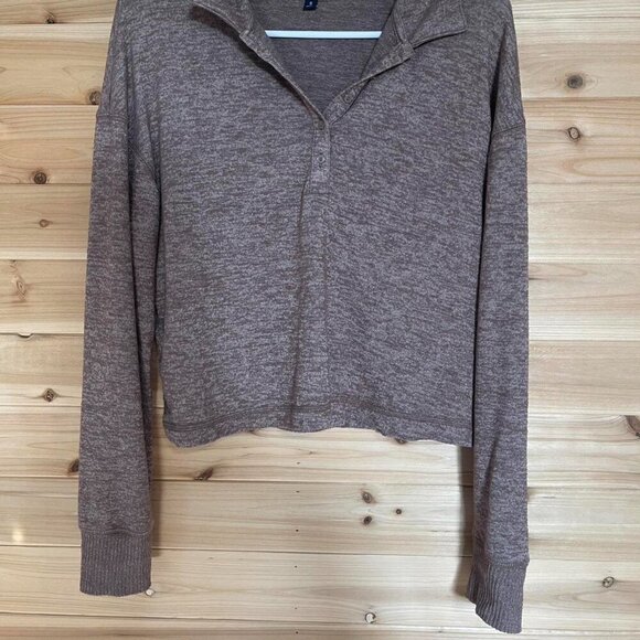 Brown Gap Cropped Long Sleeve - Picture 2 of 6